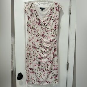 Ralph Lauren Ruched Floral Stretch Jersey Dress- size 14